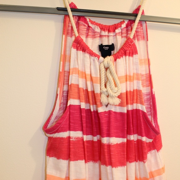 Gap Pink & Orange & White Striped Tank Top - Picture 2 of 3